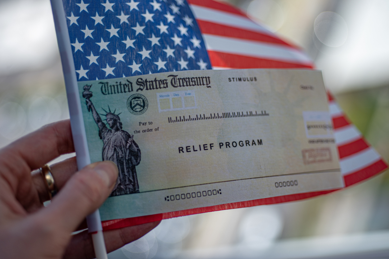 US Flag and Treasury check