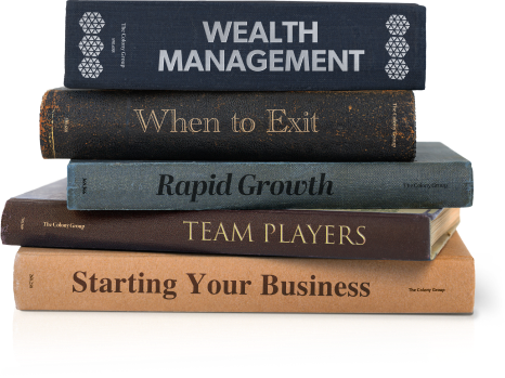 A stack of five books